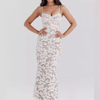 Cleo | Women's White Lace Maxi Dress