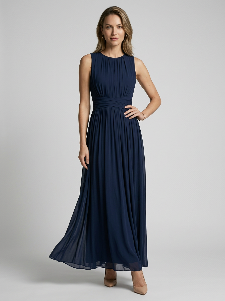 Women’s light blue women's flowing sleeveless maxi dress