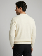 Men’s grey men's long sleeve knitted polo shirt