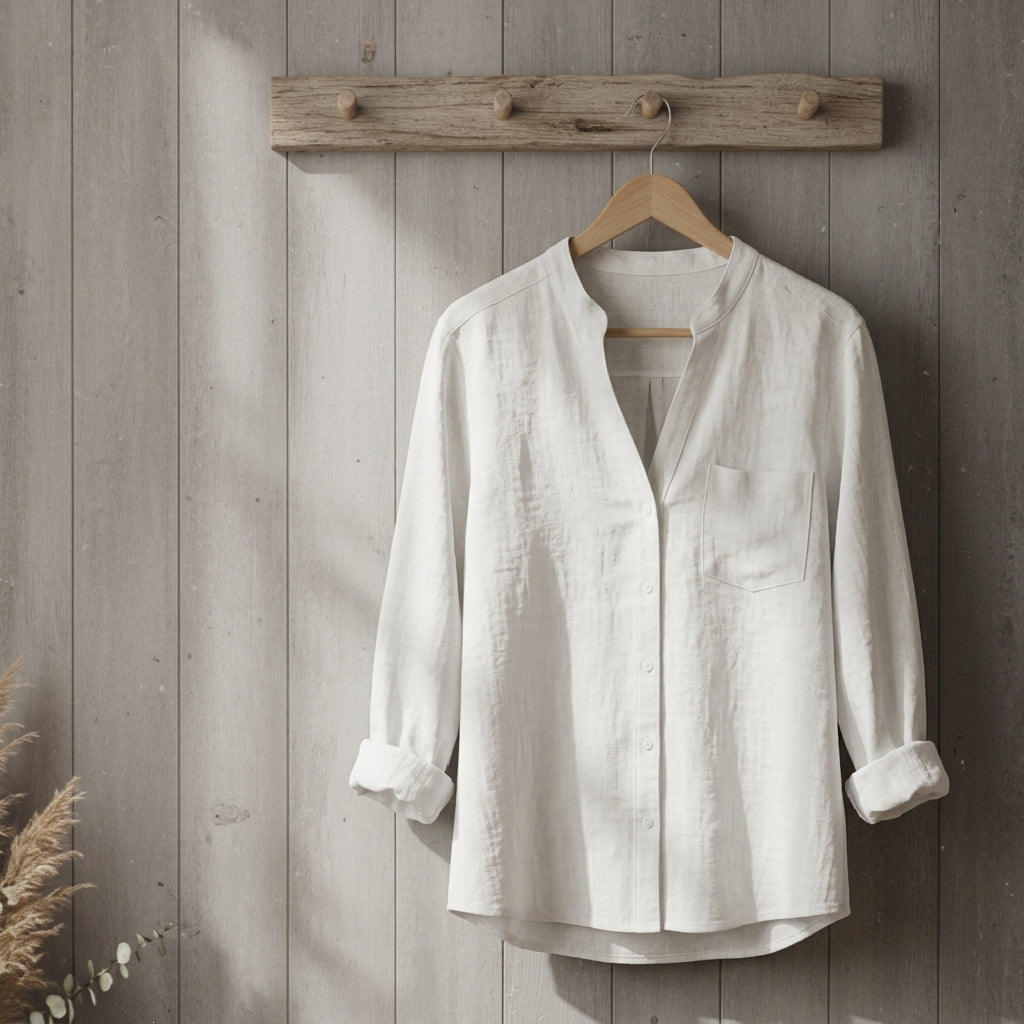 Linen cotton blend shirt, available in multiple colourways