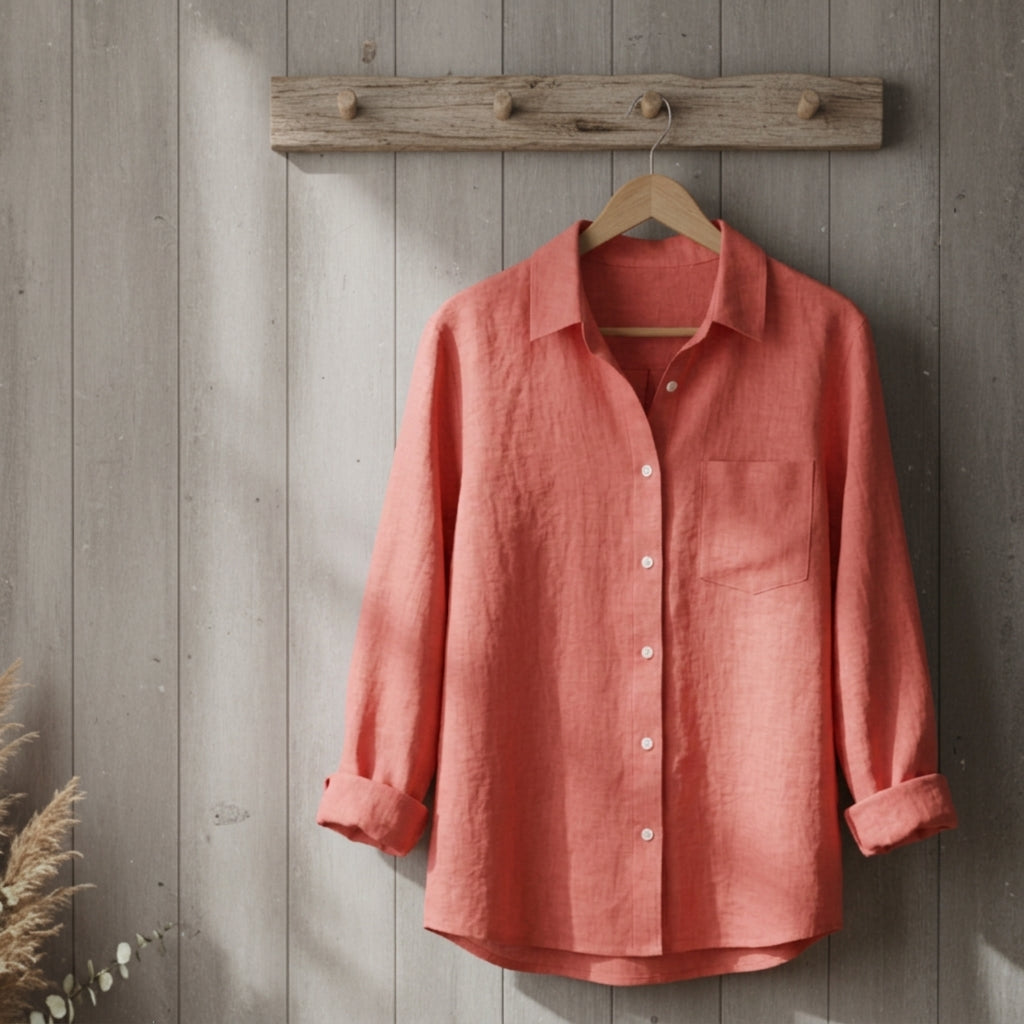 Linen cotton blend shirt, available in multiple colourways, photo 2