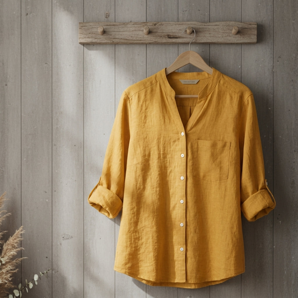 Linen cotton blend shirt, available in multiple colourways, photo 3
