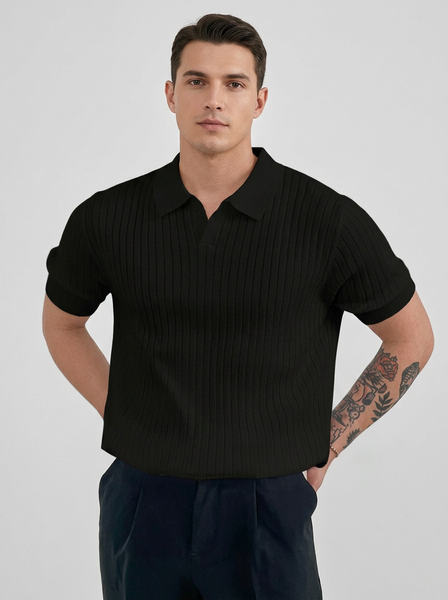 Men’s men's ribbed polo shirt