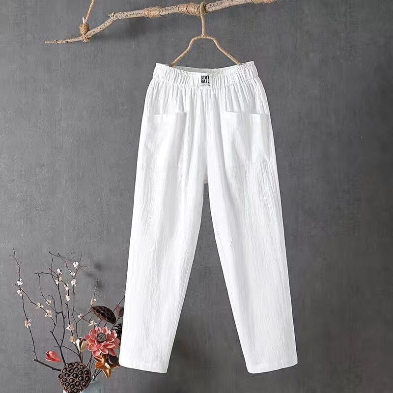 Women's cotton linen blend pants, available in multiple colourways, product photo
