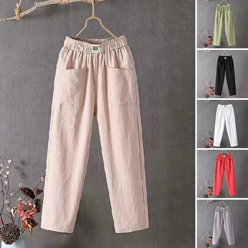 Women's cotton linen blend pants, available in multiple colourways, product photo 3
