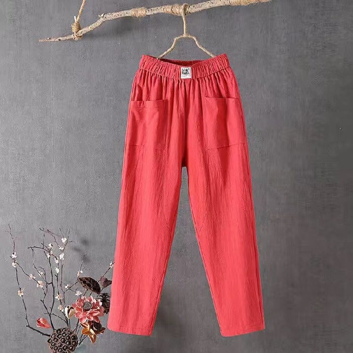 Women's cotton linen blend pants, available in multiple colourways, product photo 6
