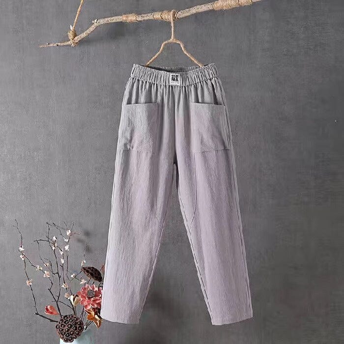 Women's cotton linen blend pants, available in multiple colourways, product photo 7