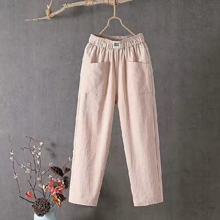 Women's cotton linen blend pants, available in multiple colourways, product photo 8
