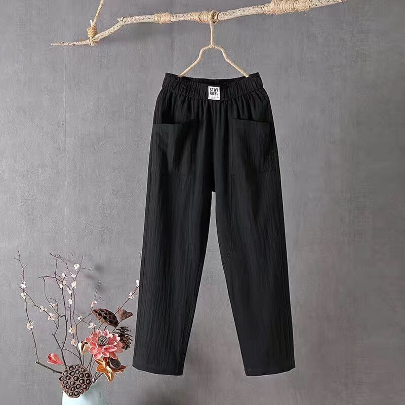 Women's cotton linen blend pants, available in multiple colourways, product photo 9