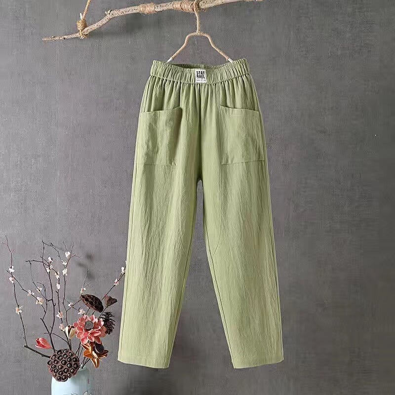 Women's cotton linen blend pants, available in multiple colourways, product photo 10