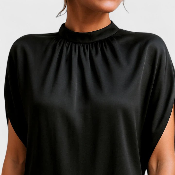Women's black v-neck dress regular straight-fit solid