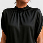 Women's black v-neck dress regular straight-fit solid