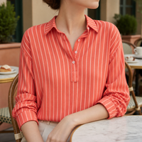 Hazel | Women's Striped Long Sleeve Button-Up Blouse for the Office