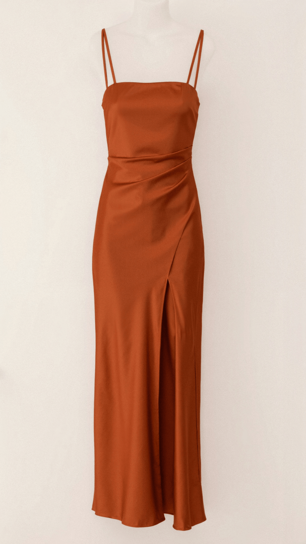 Women’s bronze women's satin evening slip dress