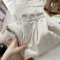 women's high waist wide-leg corduroy trousers