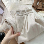 women's high waist wide-leg corduroy trousers