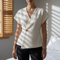 Women's white wrap blouse