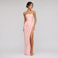 Hazel | Women's Strapless Draped Maxi Dress for Formal Occasions