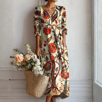 Piper | Women's Bohemian Abstract Print Dress with Pockets for Spring