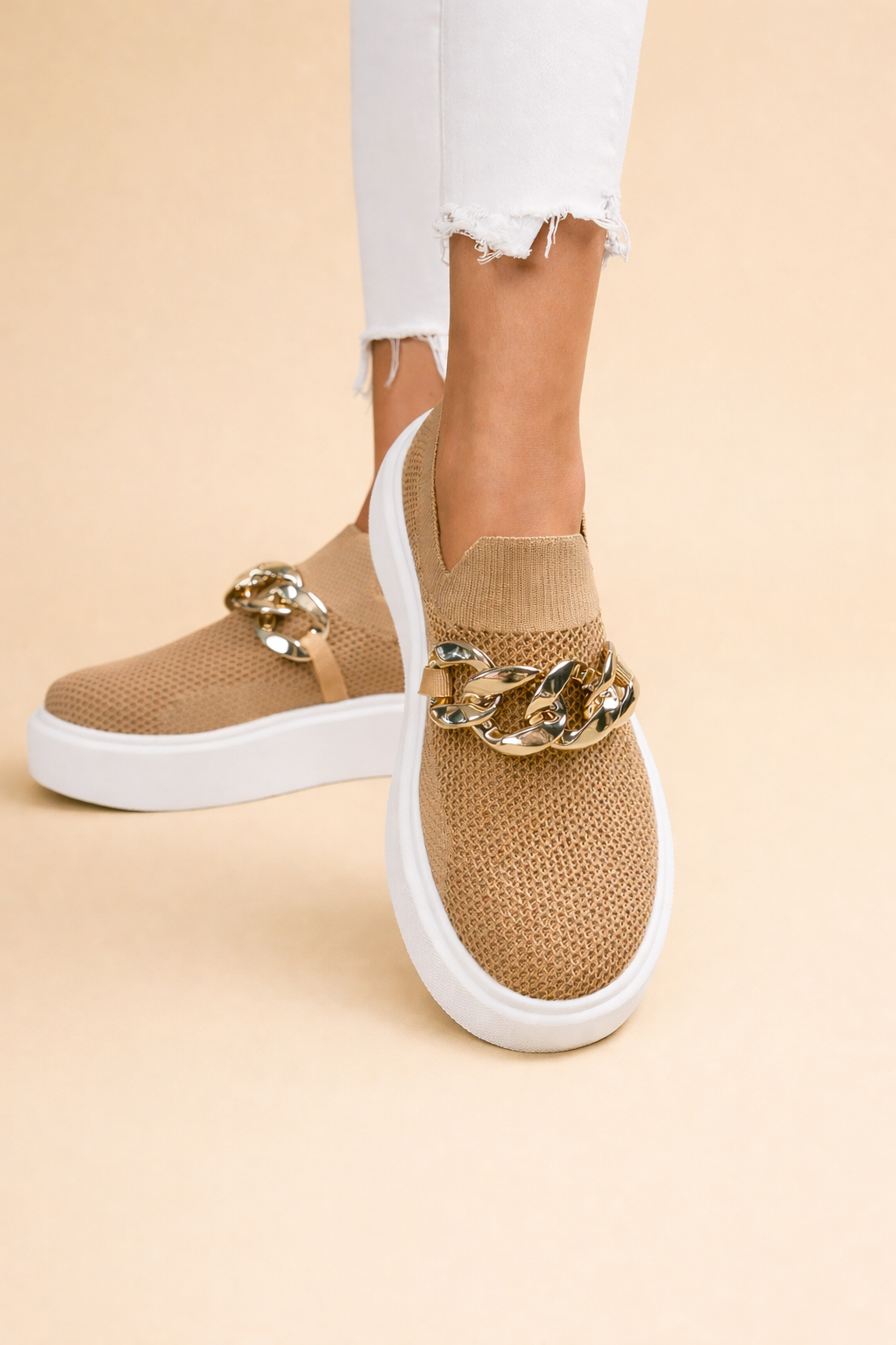 women's platform knit slip-on sneakers