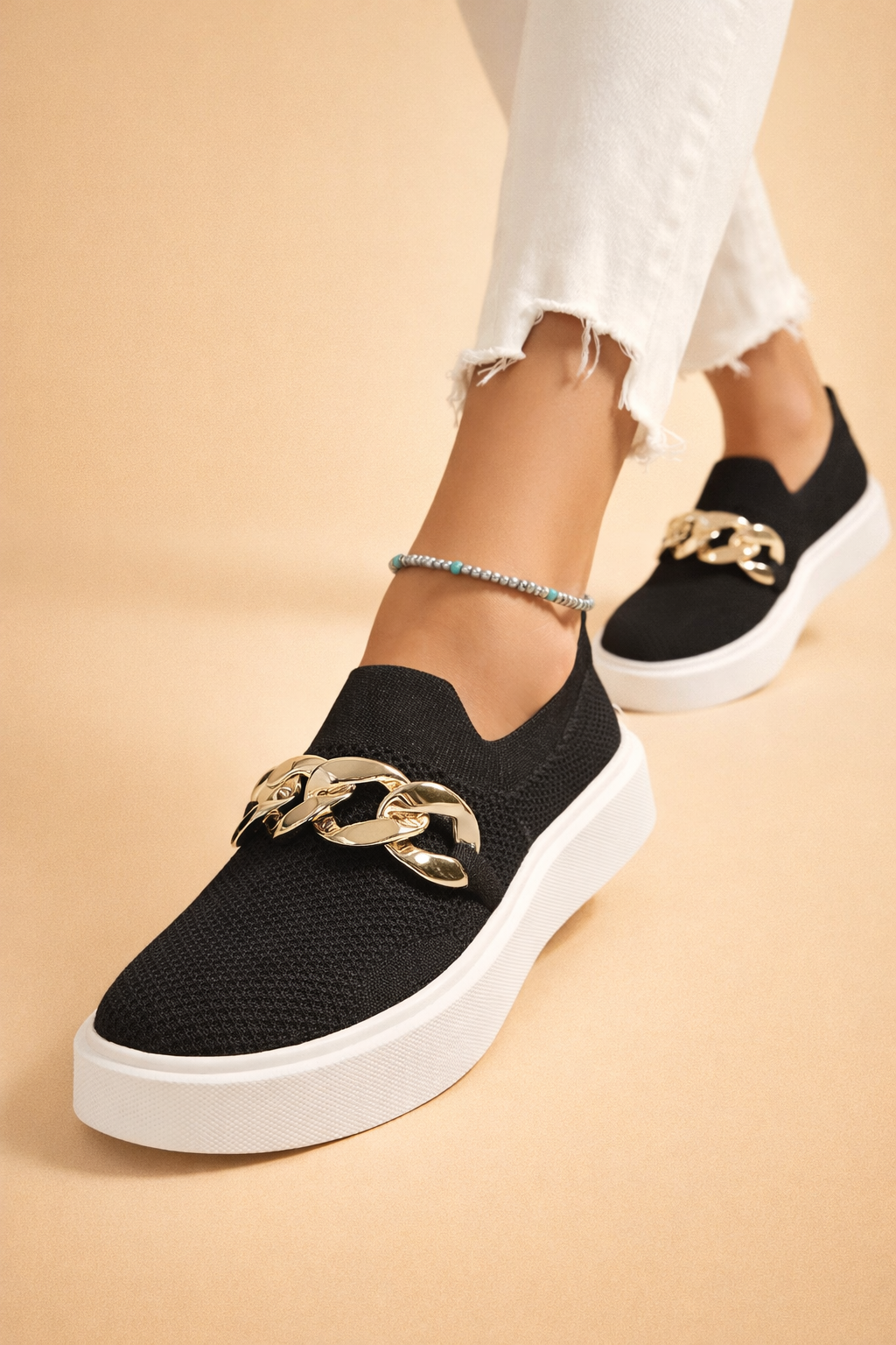 women's platform knit slip-on sneakers