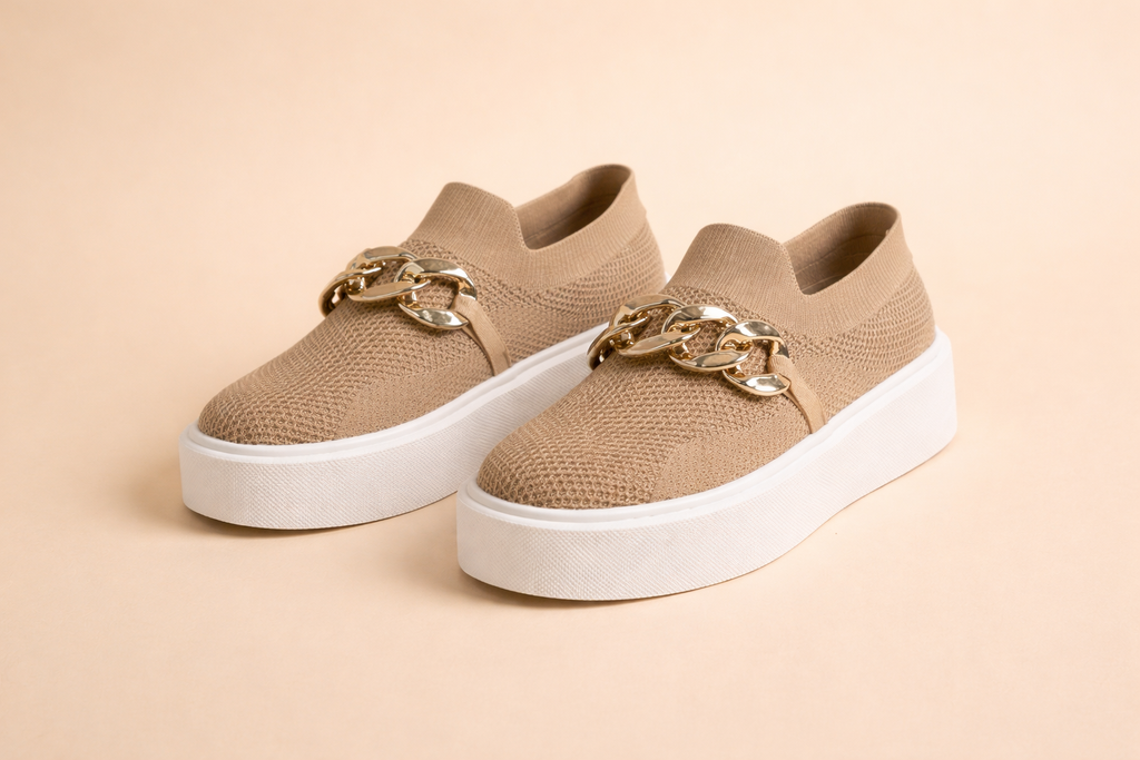 women's platform knit slip-on sneakers