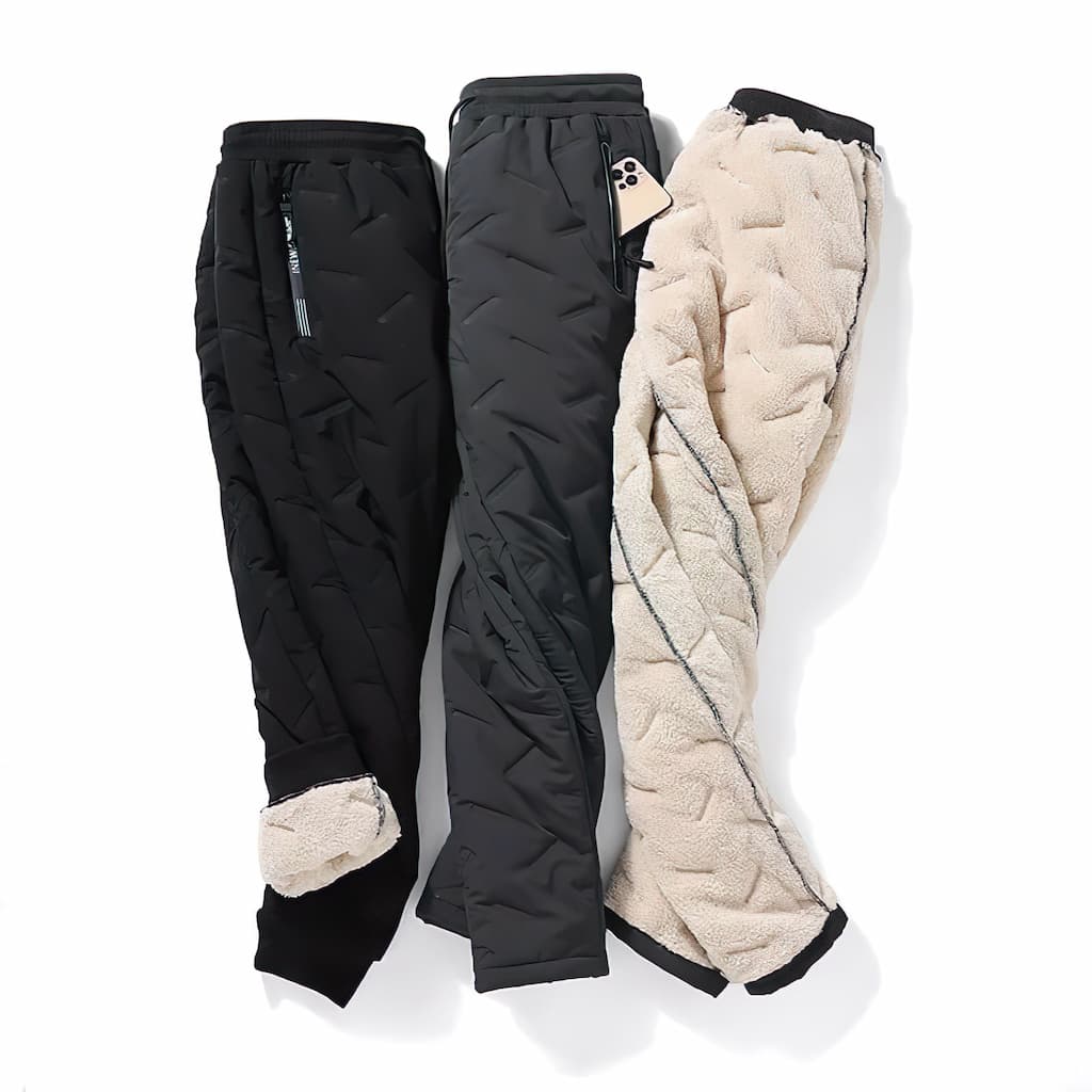 Women's fleece lined thermal pants in black