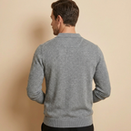 Men’s grey men's knitted polo sweater
