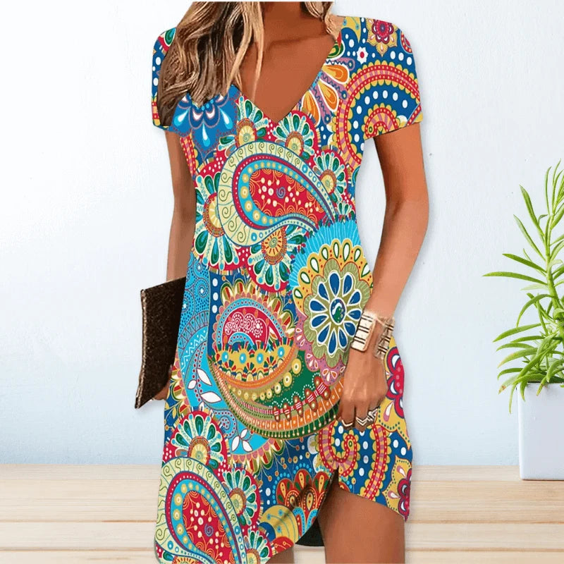 Women's Lightweight Flowy Summer Dress for Everyday Wear — Sky Blue