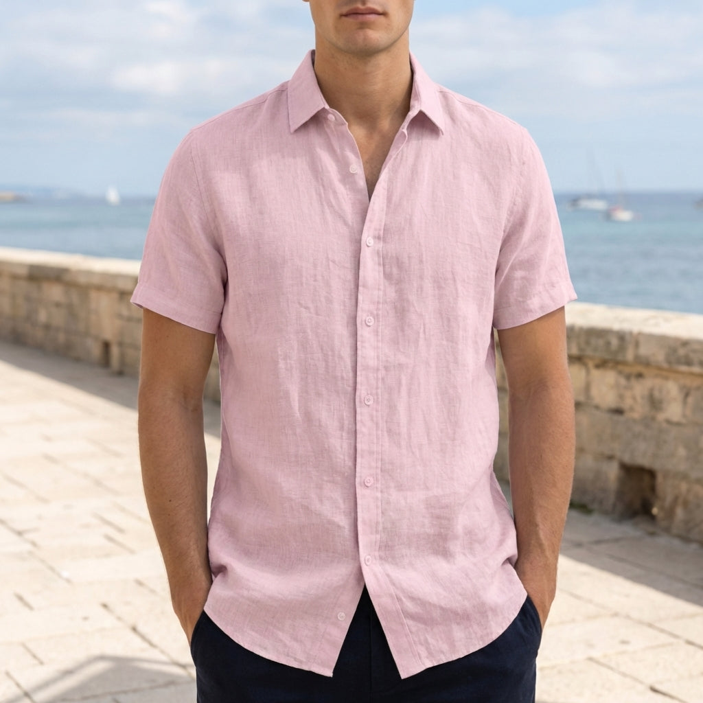 Men's casual linen shirt, available in multiple colourways