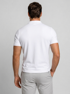 Men’s white men's slim fit zip polo shirt