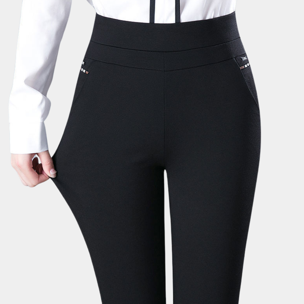 women's high waist slim stretch trousers