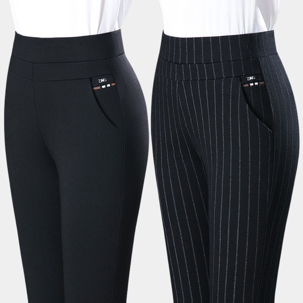 women's high waist slim stretch trousers
