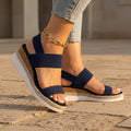 Women's Platform Espadrille Sandals in navy, product photo