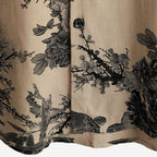 Men's Brown Vintage Floral Short-Sleeve Shirt for Summer — product photo