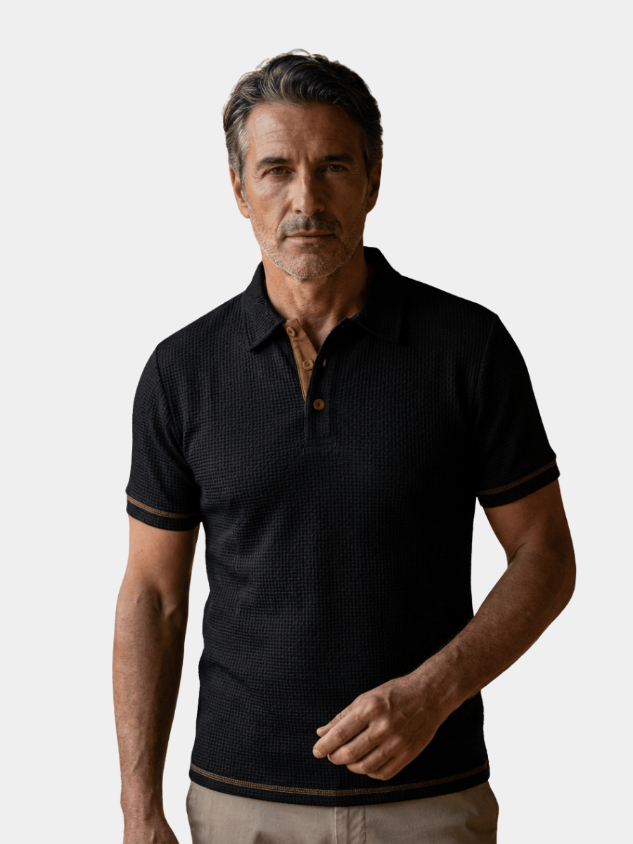 Men's breathable knit polo shirt, available in multiple colourways, photo 2