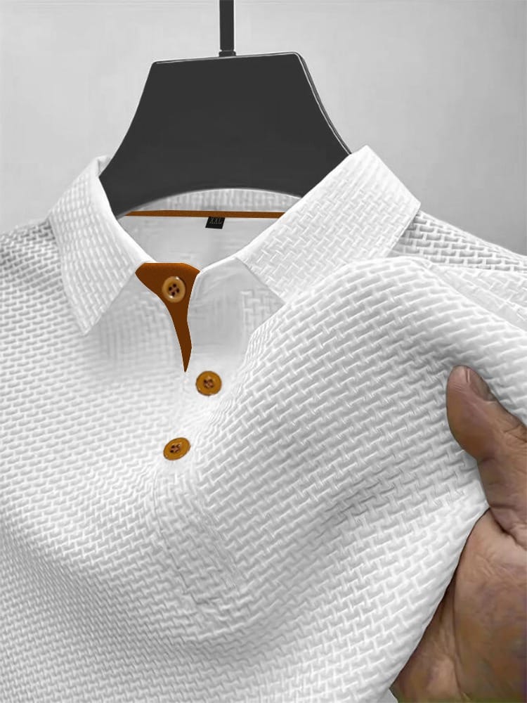 Men's breathable knit polo shirt, available in multiple colourways, photo 4