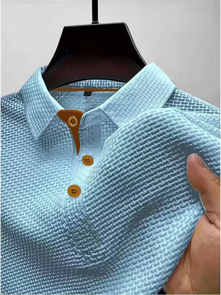 Men's breathable knit polo shirt, available in multiple colourways, photo 7