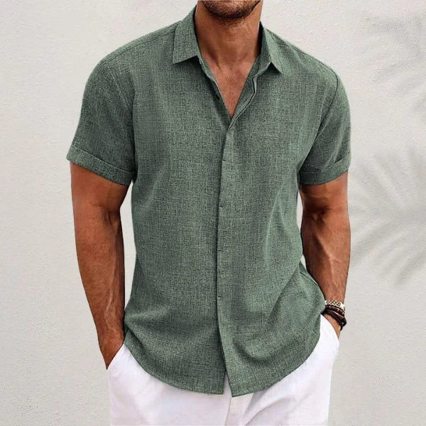 Men's Breathable Short Sleeve Shirt for Summer Everyday Wear — Army green