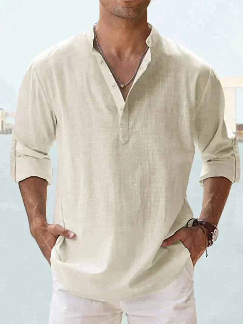 Men's Casual Hawaiian Beach Shirt in Multiple Colours — Beige