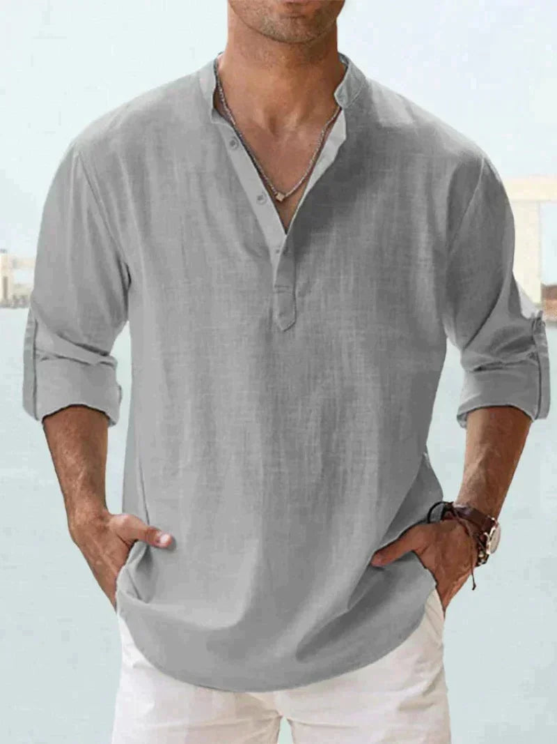 Men's Casual Hawaiian Beach Shirt in Multiple Colours — Grey