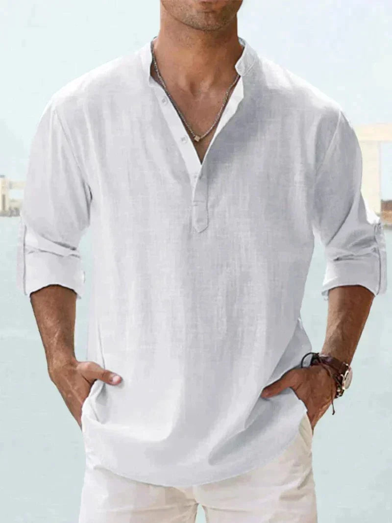 Men's Casual Hawaiian Beach Shirt in Multiple Colours — White