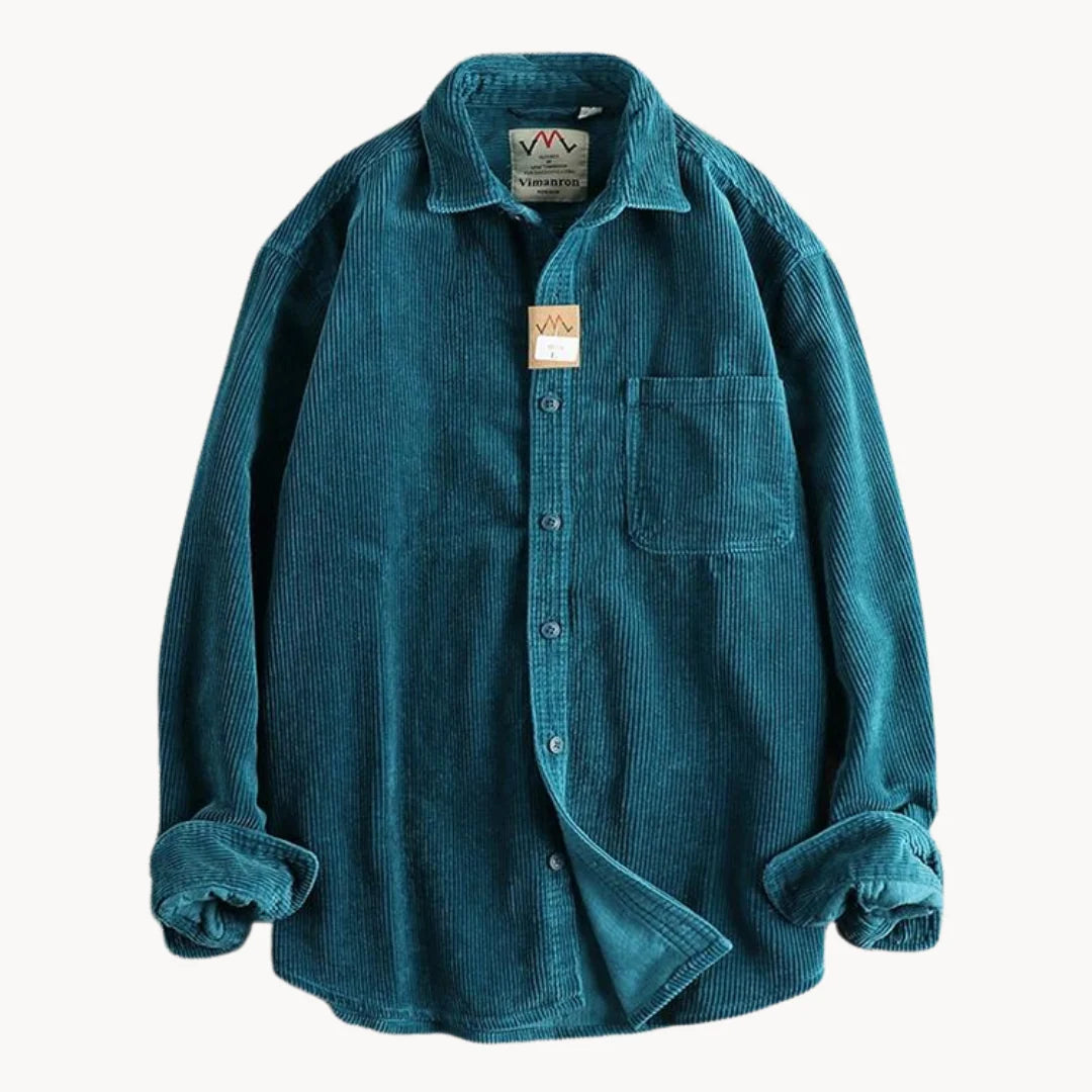 Men's Classic Durable Corduroy Shirt for Everyday Wear — Blue