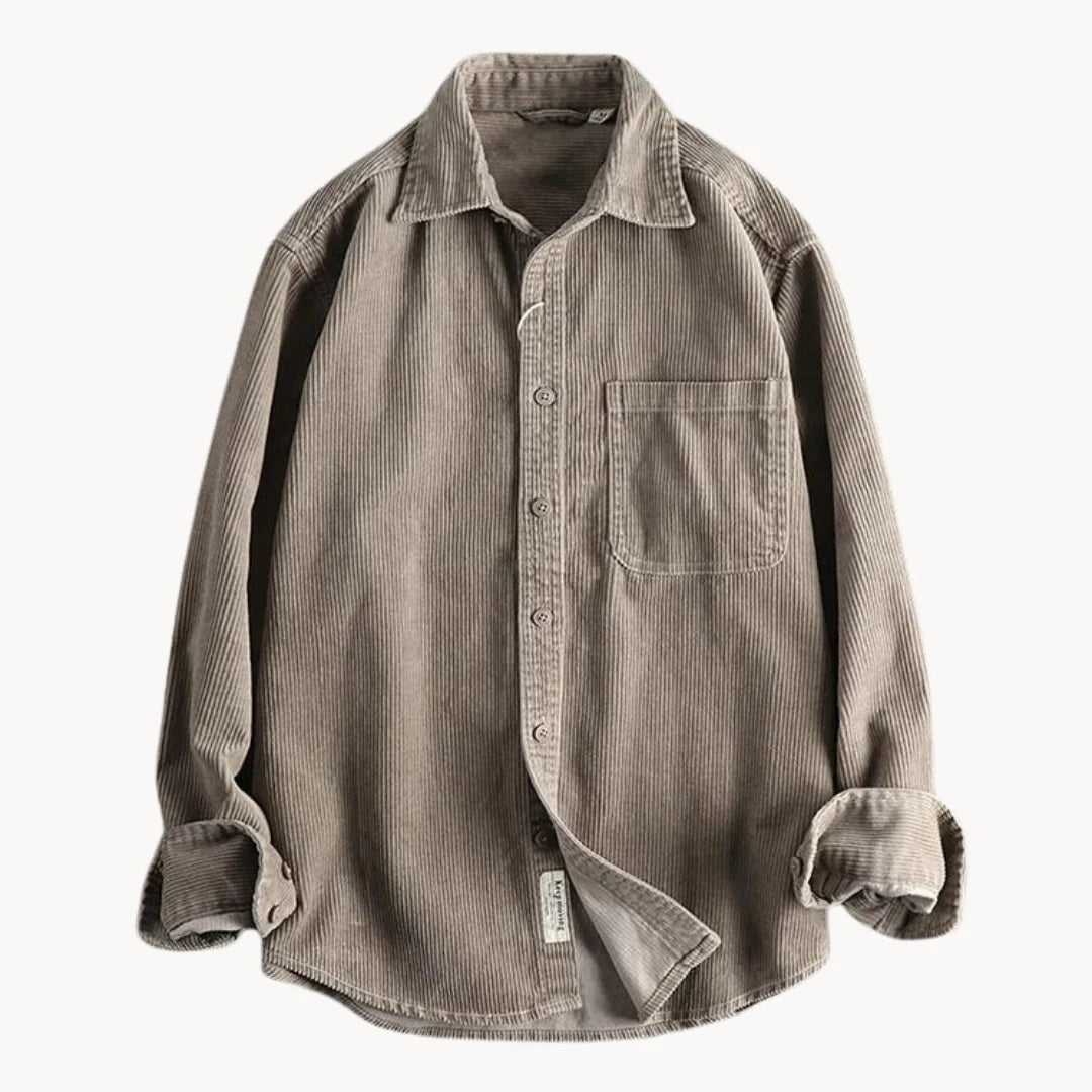 Men's Classic Durable Corduroy Shirt for Everyday Wear — Taupe