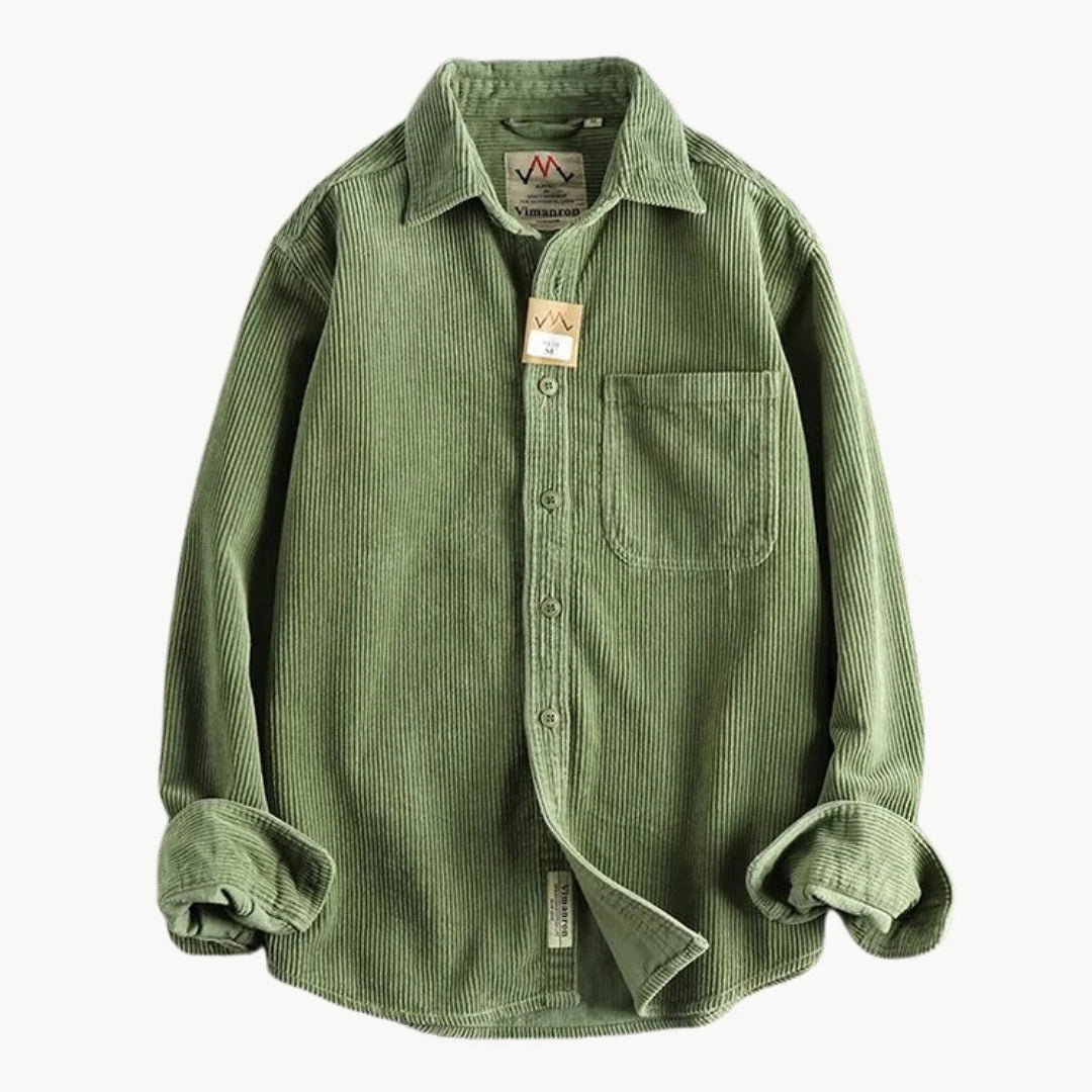 Men's Classic Durable Corduroy Shirt for Everyday Wear — Sage