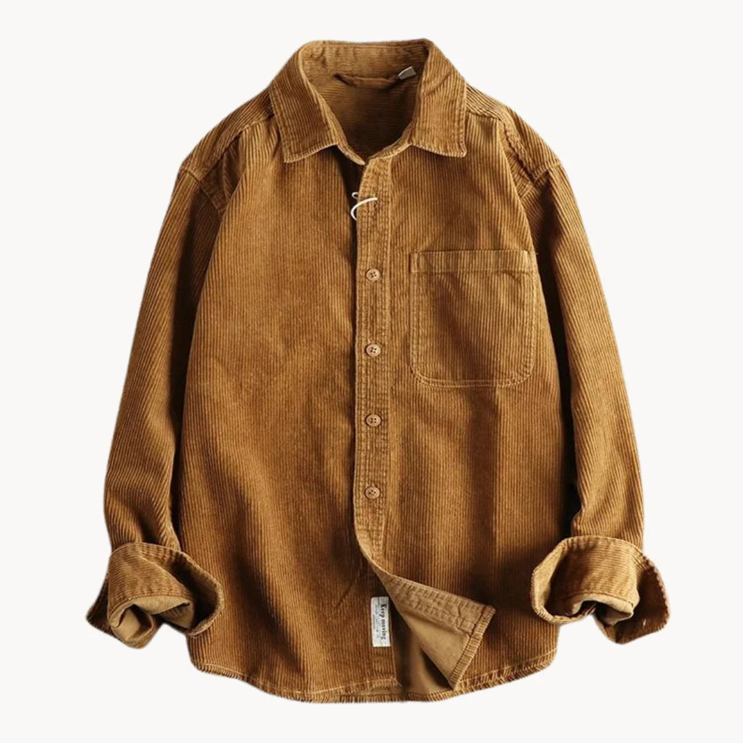 Men's Classic Durable Corduroy Shirt for Everyday Wear — Honey