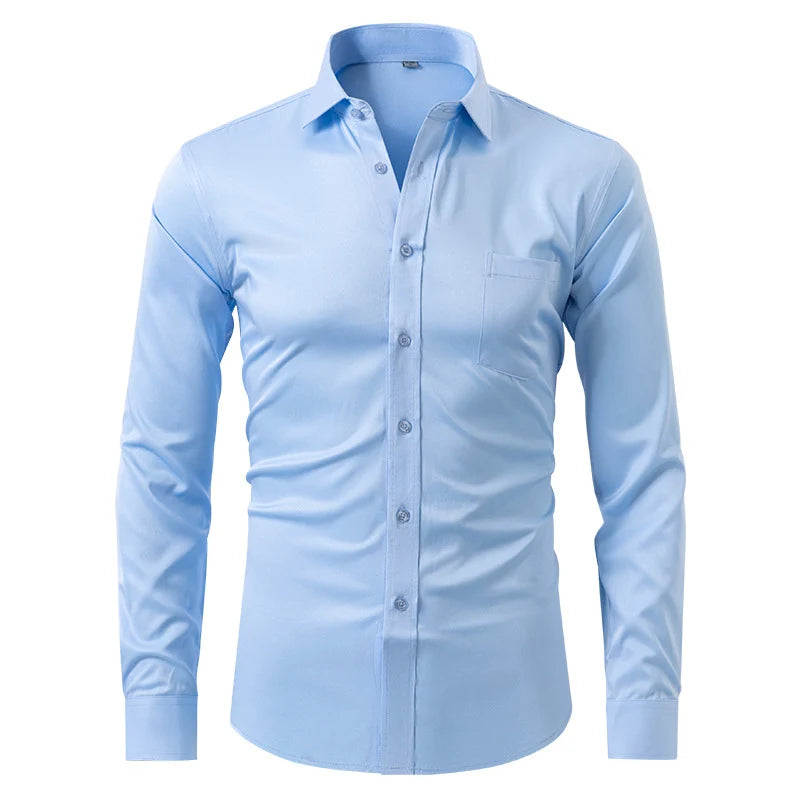 Men's Slim Fit Long Sleeve Dress Shirt for Formal Wear — product photo