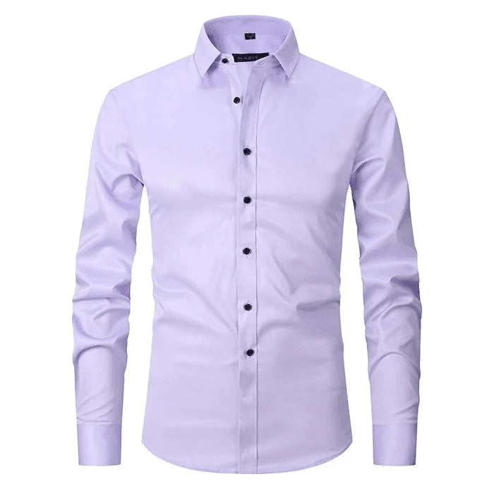 Men's Slim Fit Long Sleeve Dress Shirt for Formal Wear — Light purple