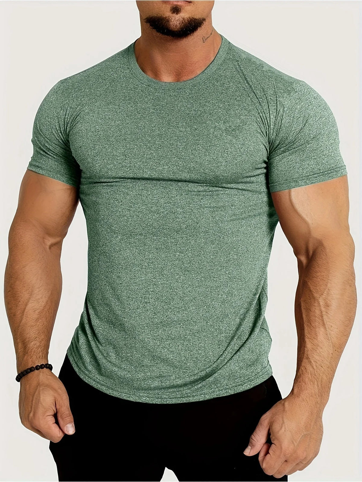 Men's Slim Fit Breathable Cotton T-Shirt for Everyday Wear — Dark Green