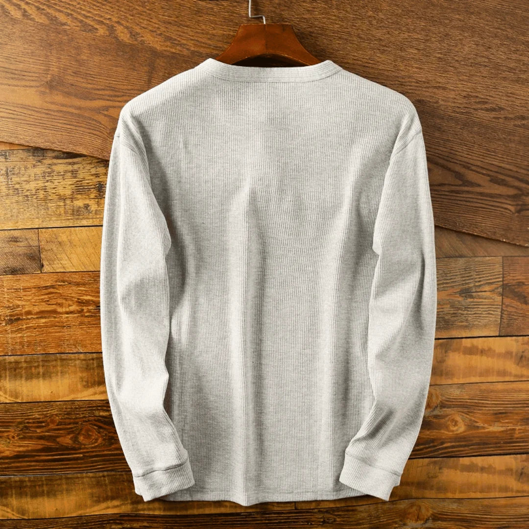Men's Soft Henley Neck Shirt in Breathable Fabric for Everyday Wear — product photo